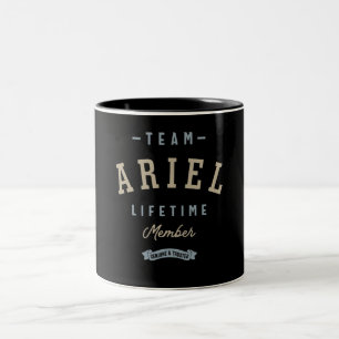 Caneca De Café Em Dois Tons Nome Personalizado do Membro da Equipe Ariel Lifet