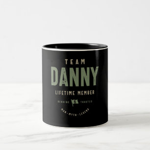 Caneca De Café Em Dois Tons Nome Personalizado do Membro da Equipe Danny Lifet