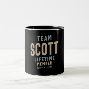 Caneca De Café Em Dois Tons Nome Personalizado do Membro da Equipe Scott Lifet