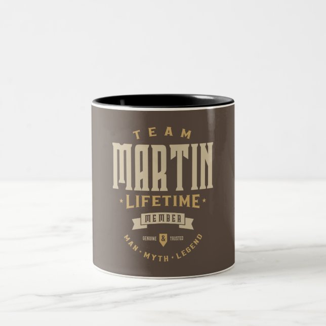 Caneca De Café Em Dois Tons Nome Personalizado do Membro do Team Martin Lifeti (Centro)