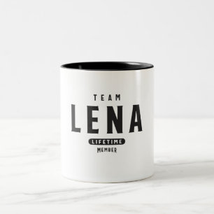 Caneca De Café Em Dois Tons Nome Personalizado do Membro do Time Lena