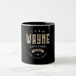 Caneca De Café Em Dois Tons Nome Personalizado do Membro do Time Wayne da Equi