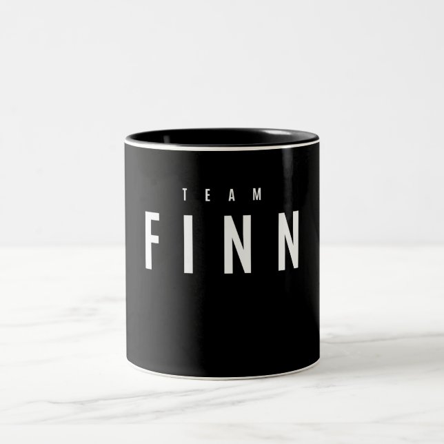 Caneca De Café Em Dois Tons Nome Personalizado do Team Finn (Centro)