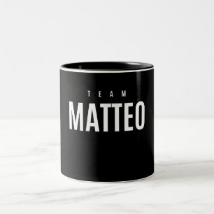 Caneca De Café Em Dois Tons Nome Personalizado do Team Matteo