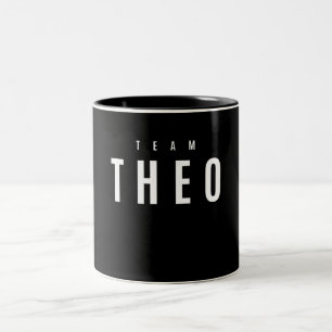 Caneca De Café Em Dois Tons Nome Personalizado do Team Theo