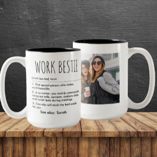 Caneca De Café Em Dois Tons Nome personalizado e foto da definição de base de