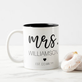Caneca De Café Em Dois Tons Nome Personalizado Elegante Novo Presente de Casal