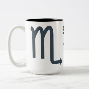 Caneca De Café Em Dois Tons Nome Personalizado / Escritório de Sinal de Zodíac