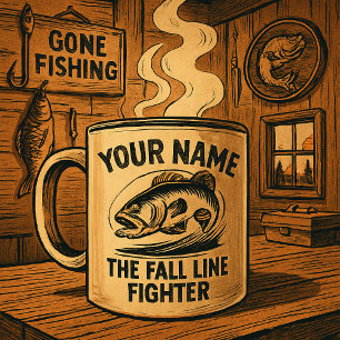 Caneca De Café Em Dois Tons Nome Personalizado Fall Line Bass