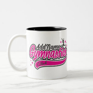 Caneca De Café Em Dois Tons Nome Personalizado Ginástica Salto Dividido Ginást