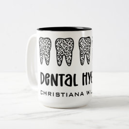 Caneca De Café Em Dois Tons Nome Personalizado Higienista Dental Dente de Impr