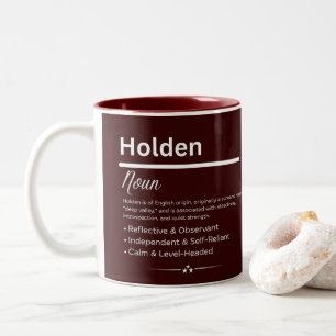 Caneca De Café Em Dois Tons Nome Personalizado Holden