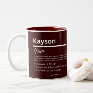 Caneca De Café Em Dois Tons Nome Personalizado Kayson