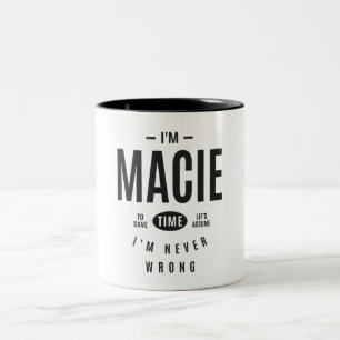 Caneca De Café Em Dois Tons Nome Personalizado Macie