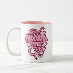 Caneca De Café Em Dois Tons Nome Personalizado "Melhor Mãe Nunca"