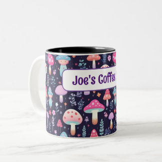 Caneca De Café Em Dois Tons Nome Personalizado Mushroom Gift Mug