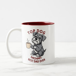 Caneca De Café Em Dois Tons Nome Personalizado Pai de Cachorro Dia dos Pais Pr