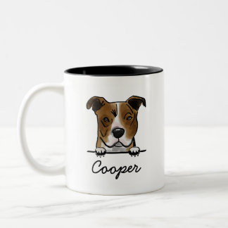 Caneca De Café Em Dois Tons Nome personalizado Pitbull