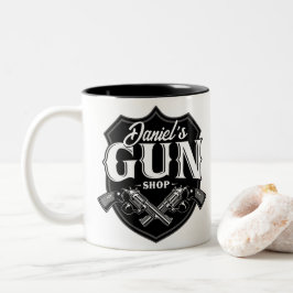 Caneca De Café Em Dois Tons Nome Personalizado Revolvedores Antigos Armas de F