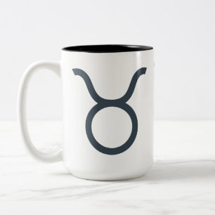 Caneca De Café Em Dois Tons Nome Personalizado / Sinal de Zodíaco Texto Taurus