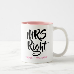 Caneca De Café Em Dois Tons Nome Personalizado Sra. Certa Diversão