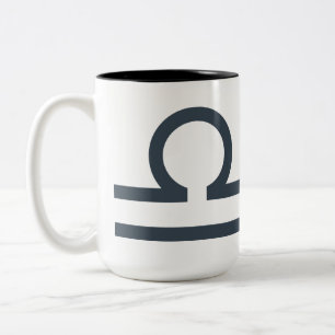Caneca De Café Em Dois Tons Nome Personalizado / Texto Símbolo Zodíaco Libra