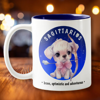 Caneca De Café Em Dois Tons Nome personalizado Zodiac Sagittarius Cute Waterco