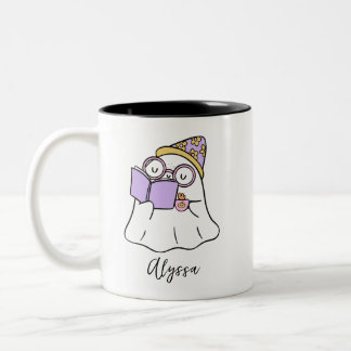 Caneca De Café Em Dois Tons Nome Personalizável do Mug Ghost Ghost Galloween d