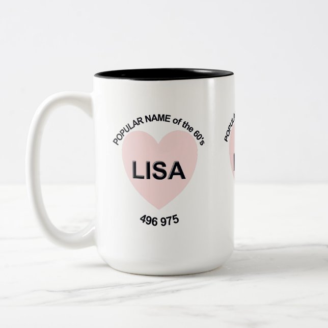 Caneca De Café Em Dois Tons Nome Popular Lisa (Esquerda)