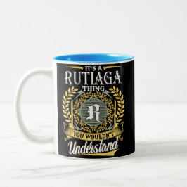 Caneca De Café Em Dois Tons Nome Rutiaga
