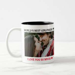 Caneca De Café Em Dois Tons Nomes de Fotografias Personalizadas do Melhor Dia