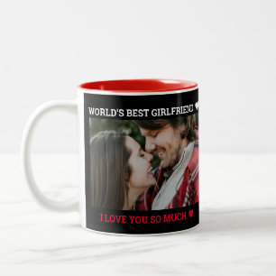 Caneca De Café Em Dois Tons Nomes de Fotografias Personalizadas do Melhor Dia