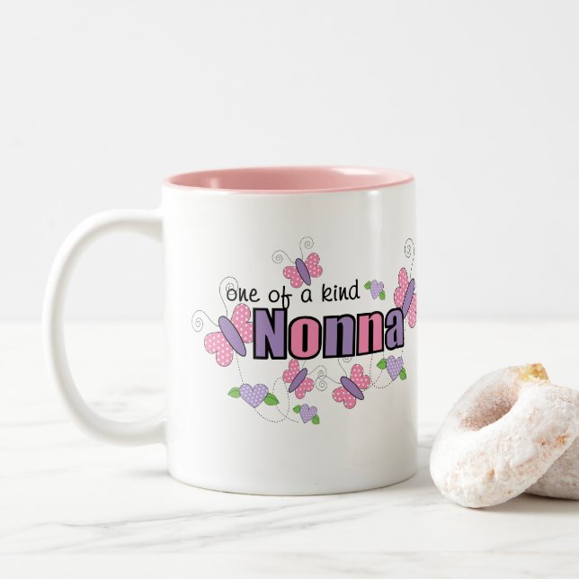 Caneca De Café Em Dois Tons Nonna Única (Com Donut)