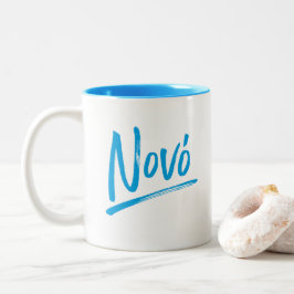 Caneca De Café Em Dois Tons Nono Grego Padrinho Azul