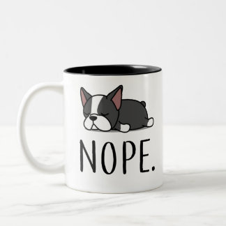 Caneca De Café Em Dois Tons Nope Boston Terrier