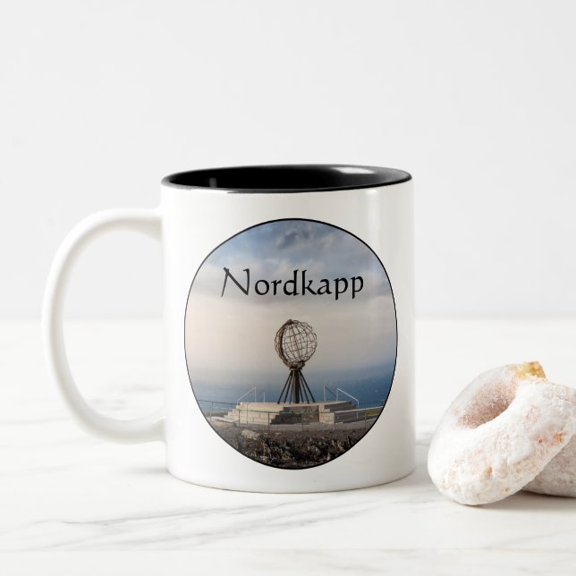 Caneca De Café Em Dois Tons Nordkapp Noruega (Com Donut)