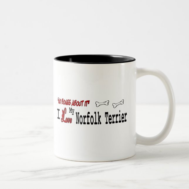 Caneca De Café Em Dois Tons Norfolk Terrier (I Love) (Direita)