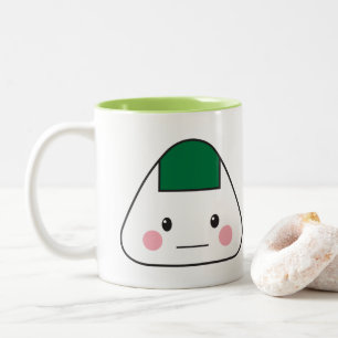 Caneca De Café Em Dois Tons Nori japonês da alga da bola de arroz do omusubi