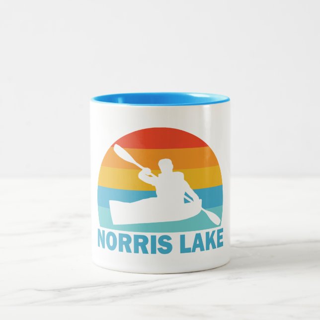 Caneca De Café Em Dois Tons Norris Lake Tennessee Kayak (Centro)