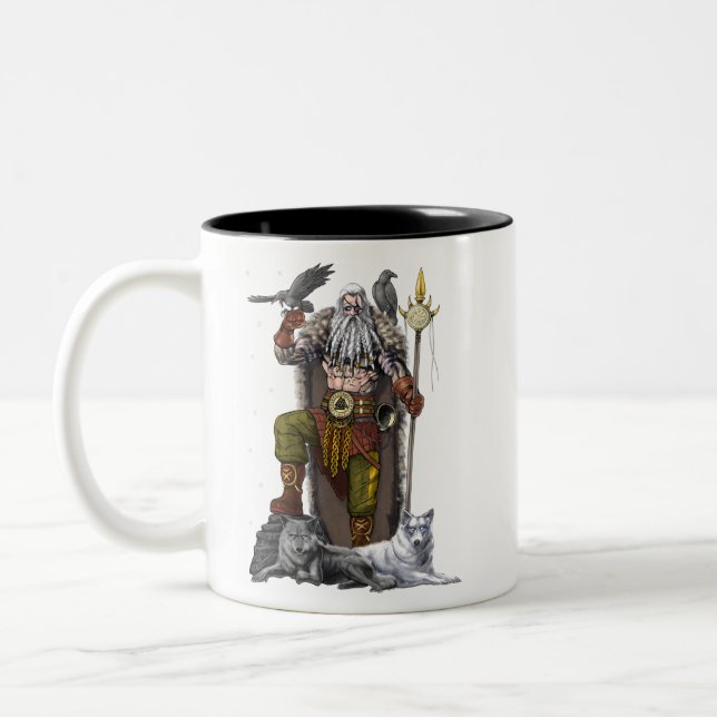 Caneca De Café Em Dois Tons Norse Viking God Odin (Esquerda)