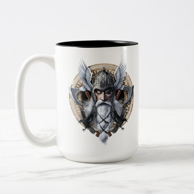 Caneca De Café Em Dois Tons Norse Warrior God Odin (Esquerda)