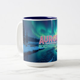 Caneca De Café Em Dois Tons Northern Lights Aurora Borealis