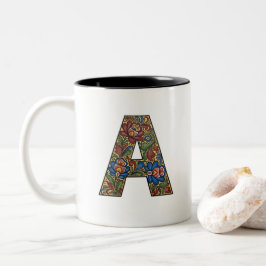 Caneca De Café Em Dois Tons Norwegian Rosemaling Norway Initial A Mug