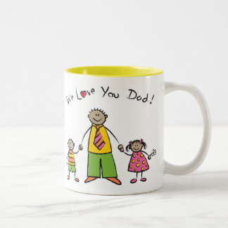 Caneca De Café Em Dois Tons Nós amamo-lo dia dos pais feliz da família dos