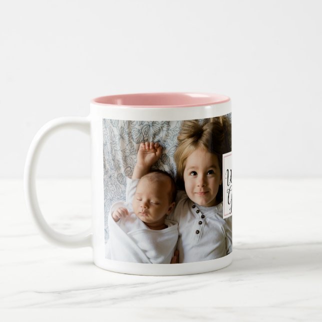 Caneca De Café Em Dois Tons "Nós Amamos A Vovó" Phot Coffee Mug Gift (Esquerda)