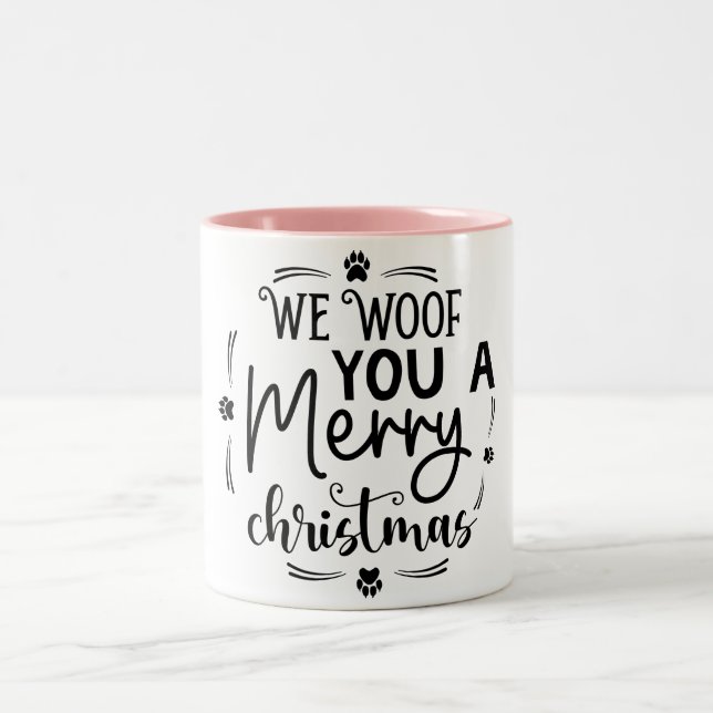 Caneca De Café Em Dois Tons nós te empolgamos um feliz natal (Centro)