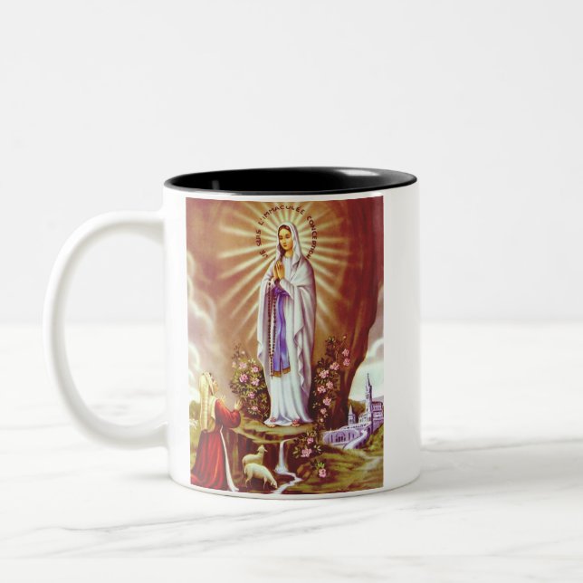 Caneca De Café Em Dois Tons Nossa Senhora de Lourdes (Esquerda)