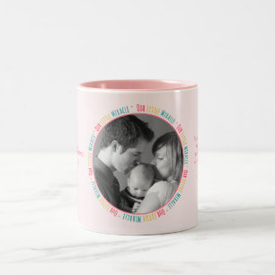 Caneca De Café Em Dois Tons Nosso Pequeno Milagre - Bebê Rosa Foto/Nome Person
