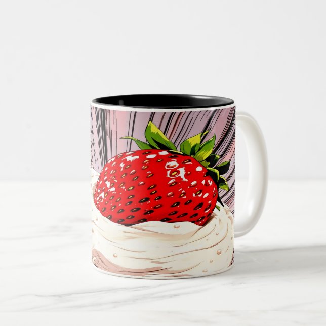 Caneca De Café Em Dois Tons Nostalgia da Strawberry Shortcake (Frente Esquerda)