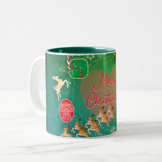 Caneca De Café Em Dois Tons Nostalgia de Natal (Frente Esquerda)